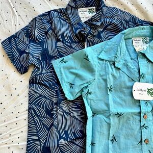 Boys Blue and Teal Short Sleeve Shirts